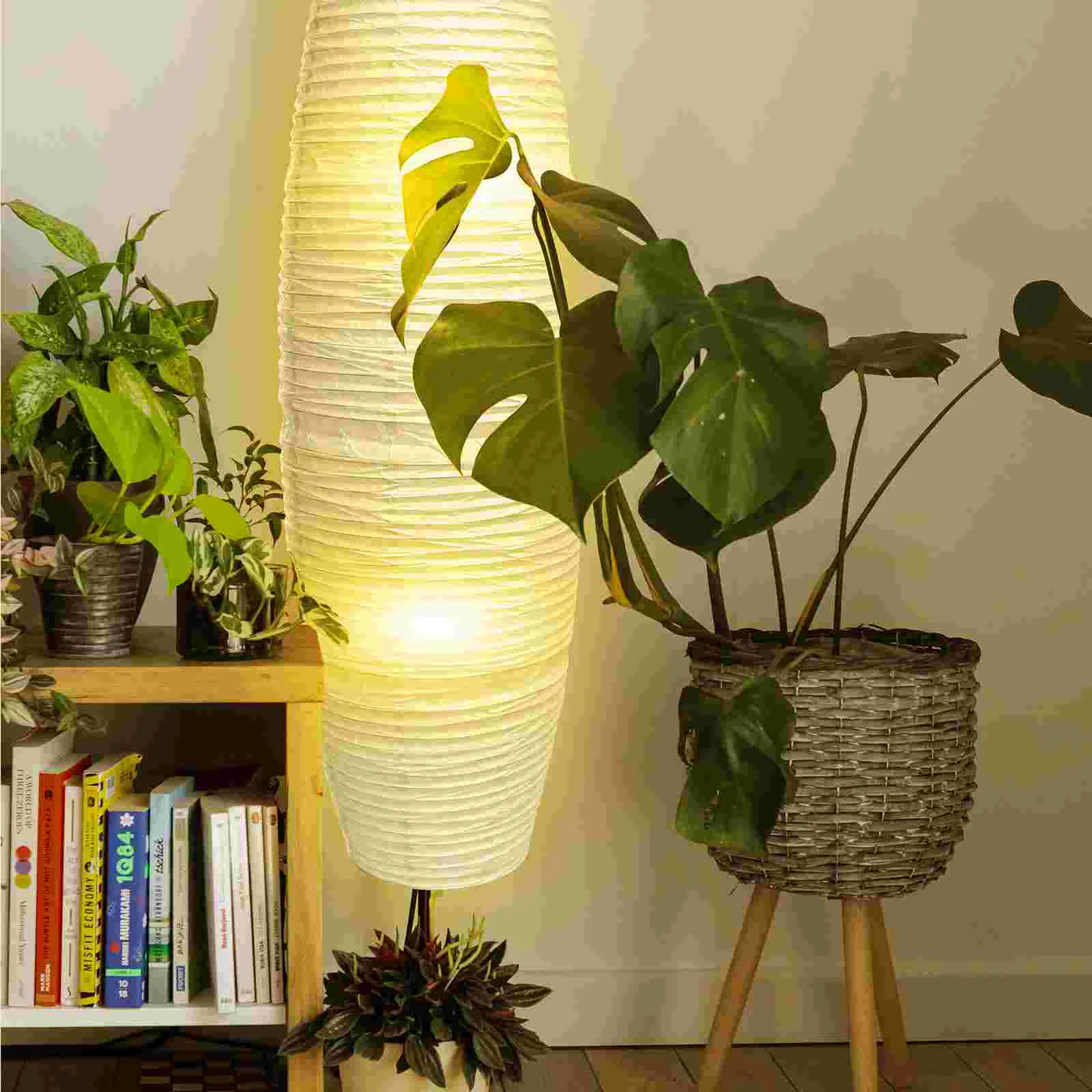 LED Paper Vertical Lampshade Fluorescent Bedside Floor Decorative Shades for Rice