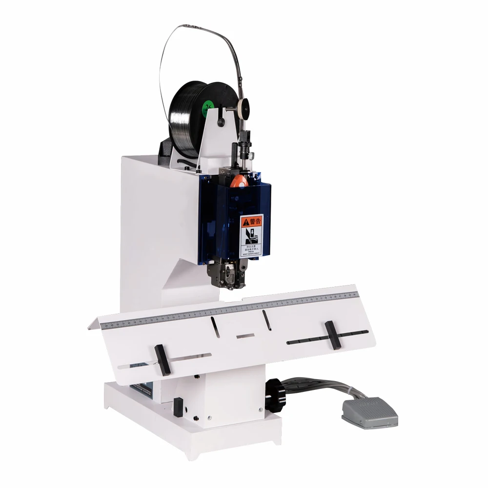 QK- 8702  Cheap Price Single Head Paper Notebook Booklet Making Machine Wire Saddle Stitching Binding Machine