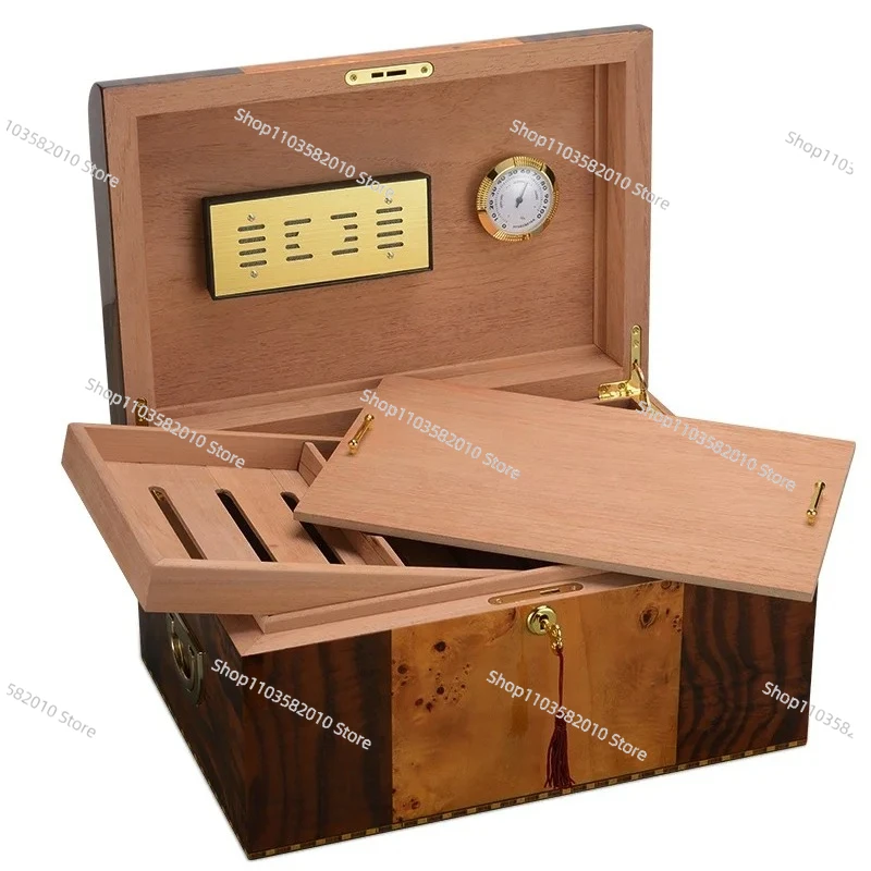 Cigar Box Wooden Cigar Display box humidor for cigars With handle cigar humidifier HH-9002