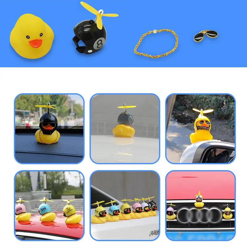 Car Good Gift cute Broken Wind Helmet Small Yellow Duck car accessories Wave-breaking Duck Cycling Decor Car Decoration ornament