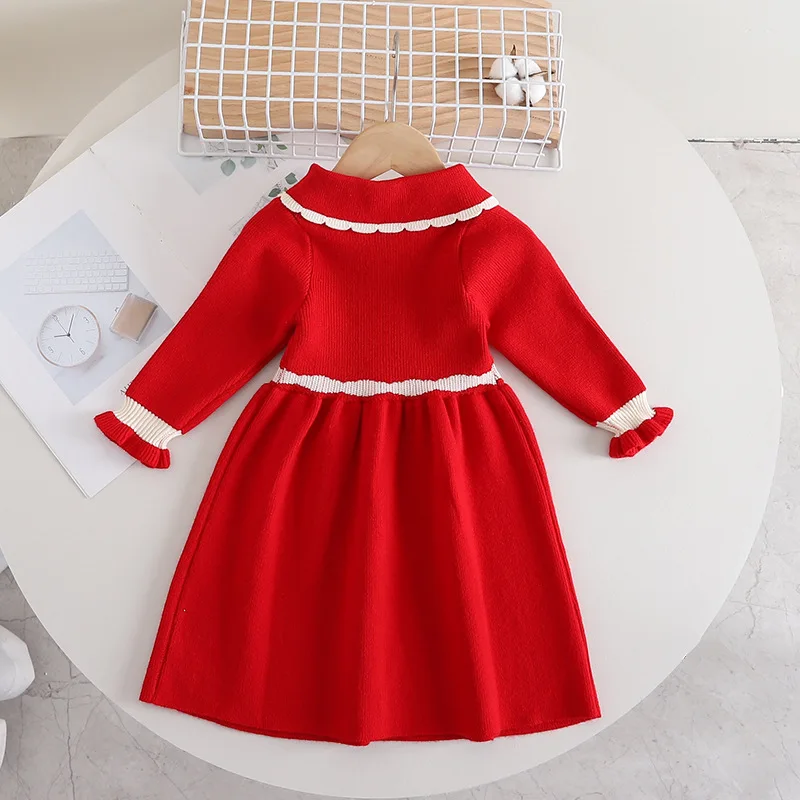 Girls Knitted Dresses Spring Autumn 2025 Children Woolen Jersey Sweaters Dress For Baby Girl Clothes Kids Princess Party Costume image 5