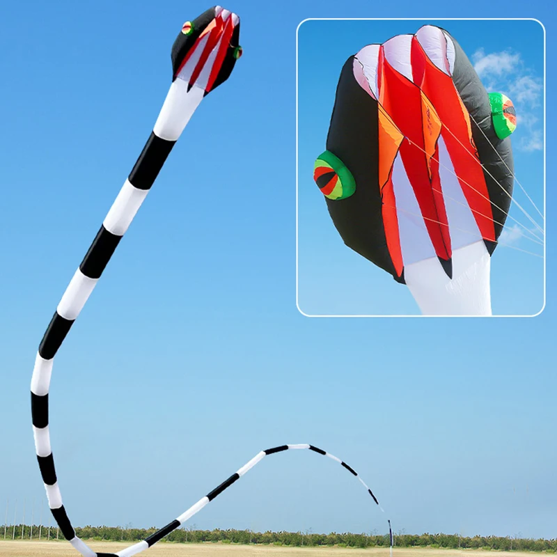 3D 55M Giant Software Snake Kite Inflatable Adult Kite Tearproof Nylon Kite Outdoor Easy To Fly Single Line Kite Storage Bag