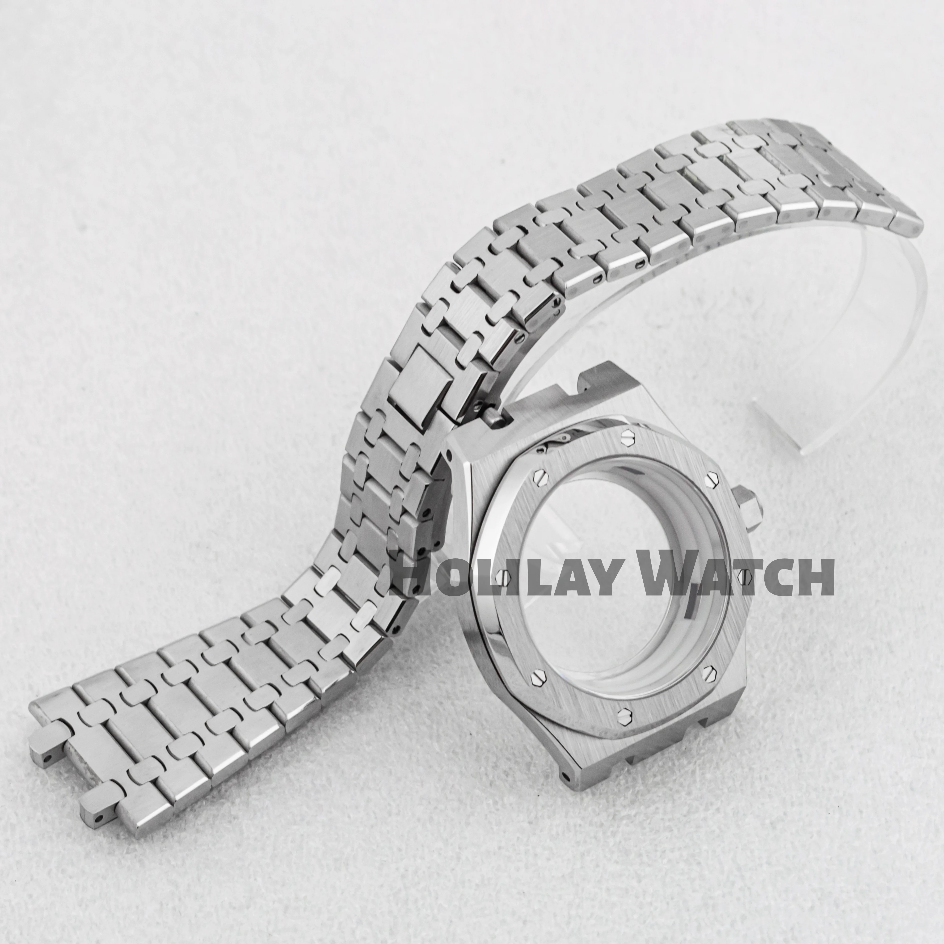 

41mm Octagonal NH35 Watch Case Strap for Royal Oak 31.8mm Dial NH35/NH36 Movement Sapphire Glass Stainless Steel Watch Case