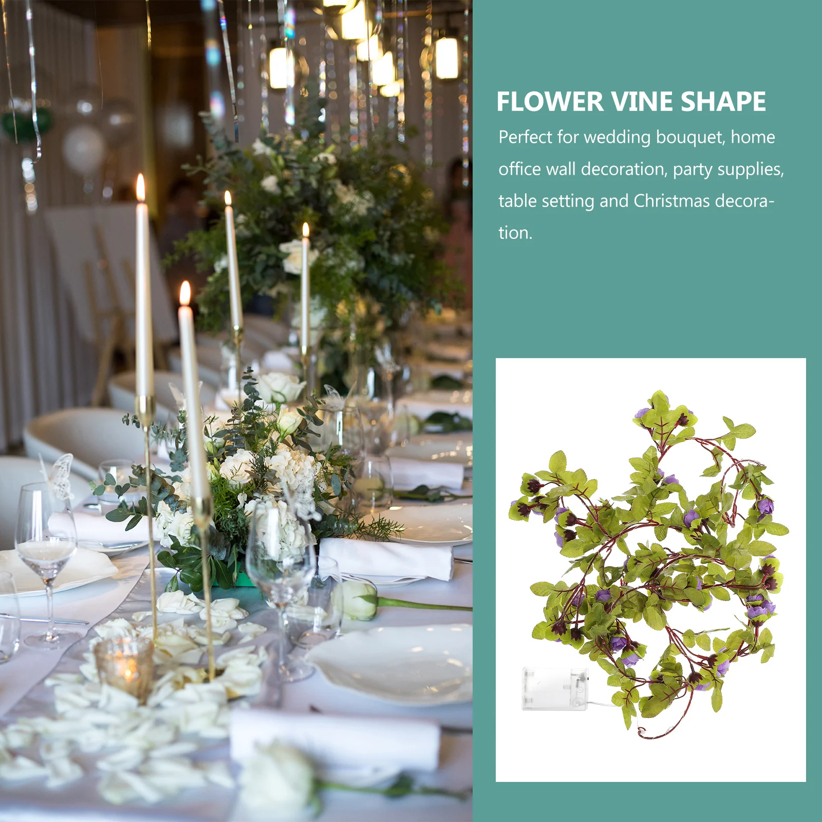 

2.2m Simulated Vine String Light Flower Fairy Lamp Warm LED String Lights for Bedroom Bar Store Wall Table Decorative Lighting