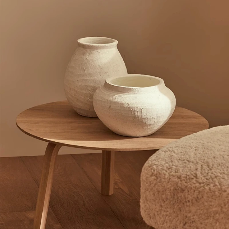 

Керамическая ваза для цветов в стиле ретро, художественная цветочная композиция, горшок, минималистичный держатель для растений для гостиной, винтажный акцент для обеденного стола