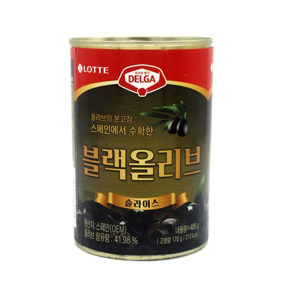 Lotte Food Delga Fatias de Oliva Negra 405g X 3 Piezas