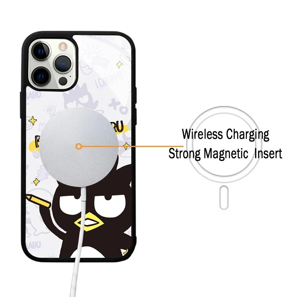 B-Bad B_Badtz-Maru Crow Phone Case For IPhone 15 14 13 Pro Max 11 12 Mini Alex Mirror For Magsafe Wireless Charging Cover