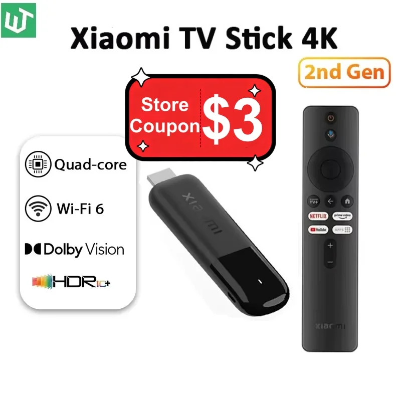 2025 글로벌 버전 샤오미 미 TV 스틱 4K 2세대 2GB 램 8GB 롬 와이파이6 블루투스 5.2 구글 어시스턴트 넷플릭스 스마트 TV 플레이어 2025 글로벌 버전 샤오미 미 TV 스틱 4K 2세대 2GB 램 8GB 롬 와이파이6 블루투스 5.2 구글 어시스턴트 넷플릭스 스마트 TV 플레이어