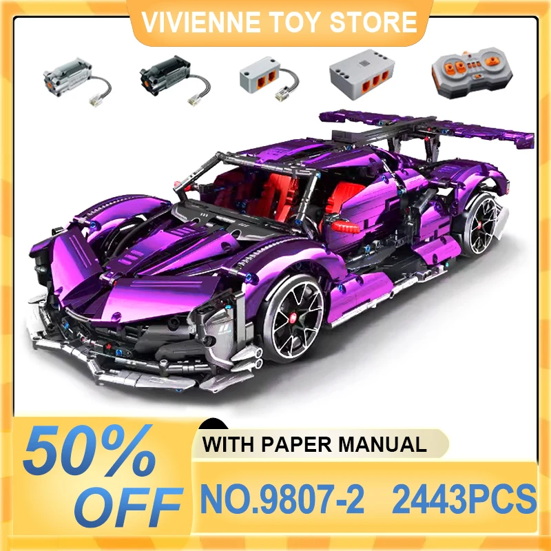 Lila im. master 1000-2 moc antike technische rc rennsport hyper car modellbau steine ziegel puzzle spielzeug weihnachts geschenk kinder