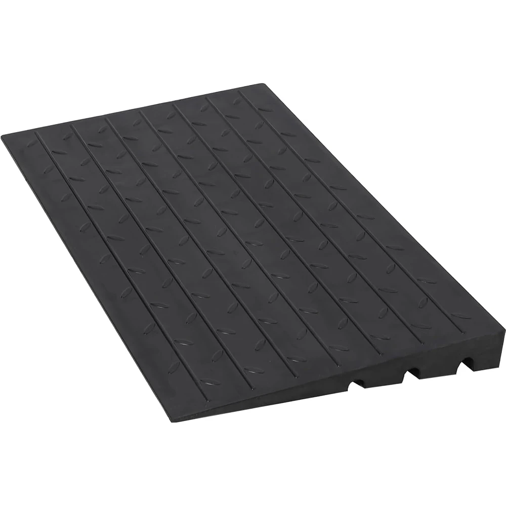 

3'' Rise Wheelchair Curb Ramp, 2500LBS Capacity Rubber Threshold Ramp with 3 Channels Cord Design, 42" Handicap Ramps Portable