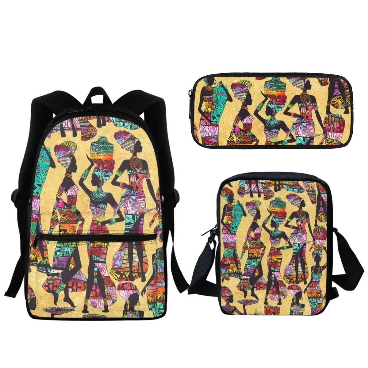 Teen Girls Boys School Backpack African Tribal Art Print Children Primary School BookBags SchoolBags High Quality Lunch Satchel