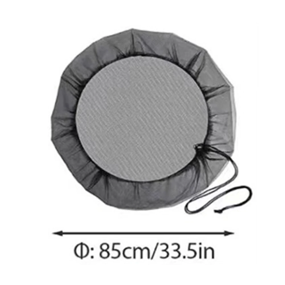 Regeneimer-Netz-Schutzhülle, Wassereimer-Abdeckung, Eimer-Abdeckung, 60/80/85/90/95/100 cm, schwarze Farbe mit Kabel, brandneu