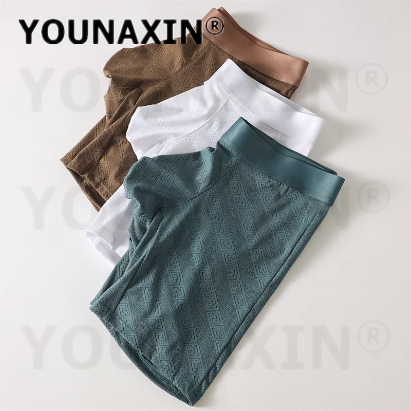 5 Pieces Men's Mid-Rise Long Leg Boxer Briefs Breathable Soft Anti-Chafing Stretch Sexy Sports Underwear M L XL 2XL YOUNAXIN
