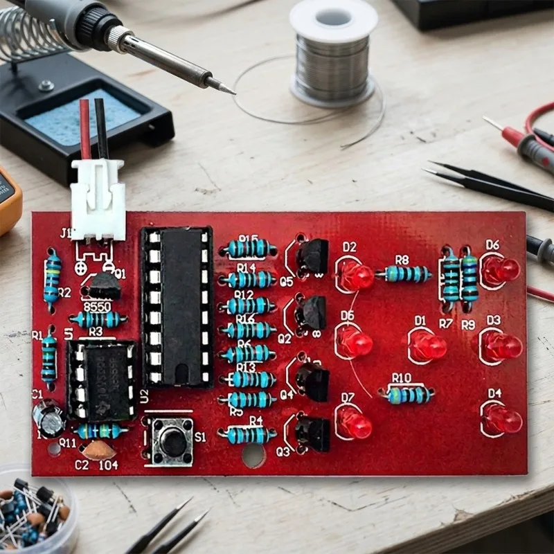 Kit électronique DIY de circuit imprimé de dés LED amusants pour la pratique de la soudure, l'expérimentation, l'assemblage, l'enseignement et la production de composants électroniques