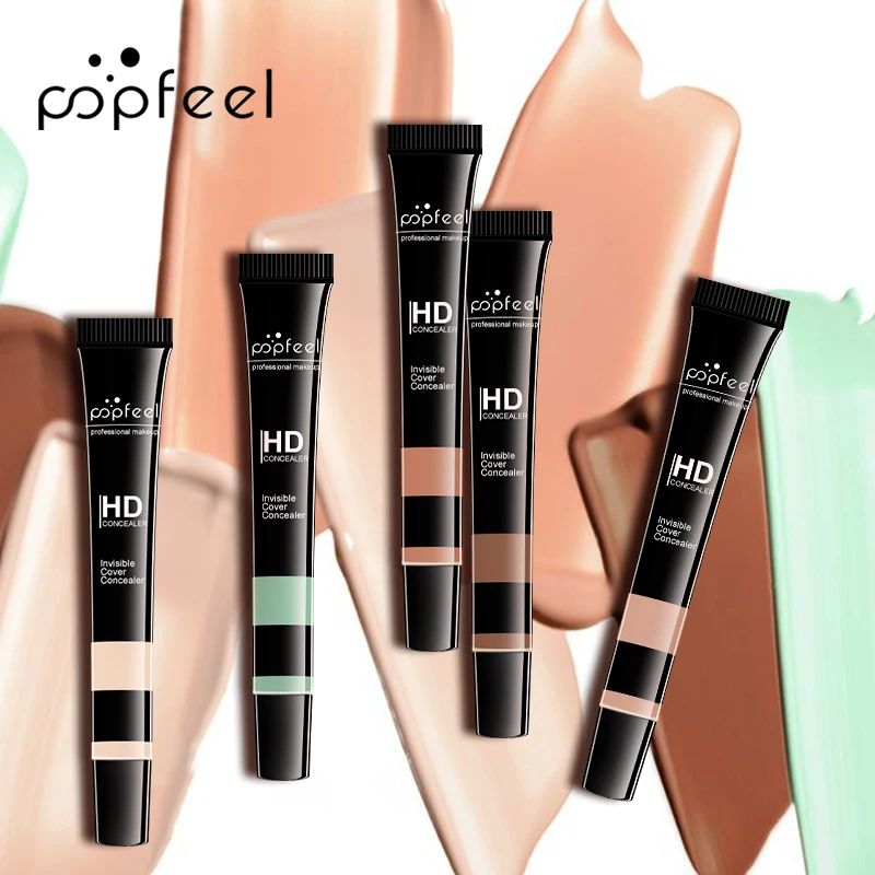POPFEEL-أساس سائل مقاوم للماء ، كونسيلر ، عيوب ، علامات حب الشباب ، الهالات السوداء ، الوشم ، الندبات