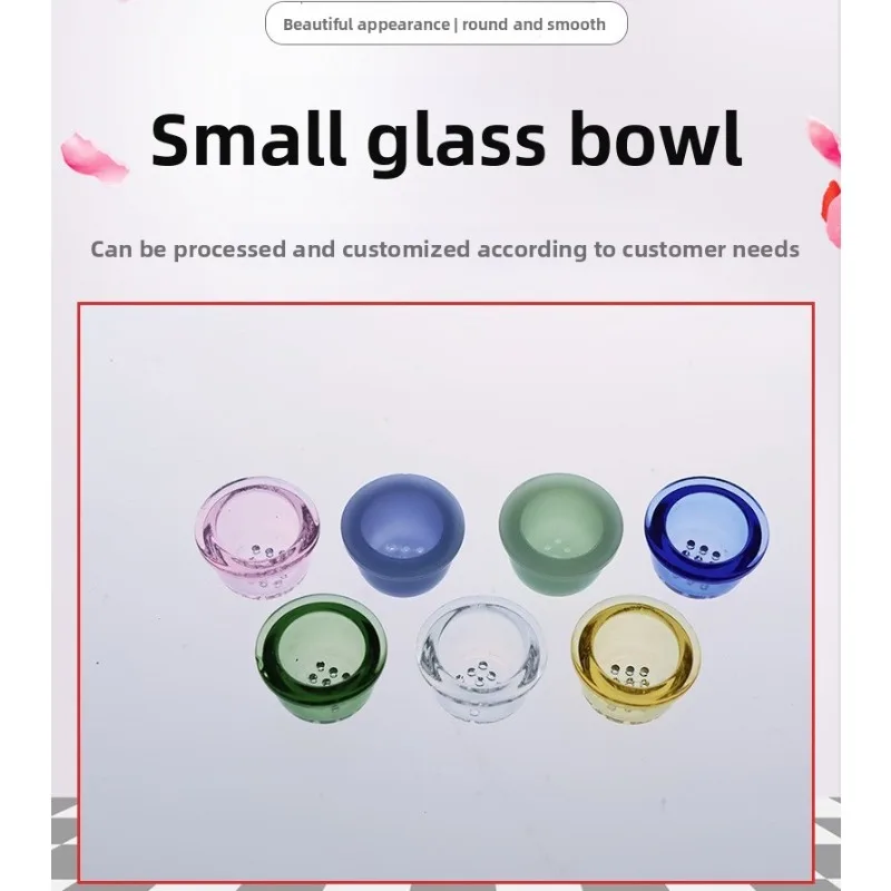 1Pc Mini Glass Cigaret Pipe Filter Tips Round Mouth for Dry Herb Tobacco Rolling 9 Holes Glass Tobacco Pipe view 3