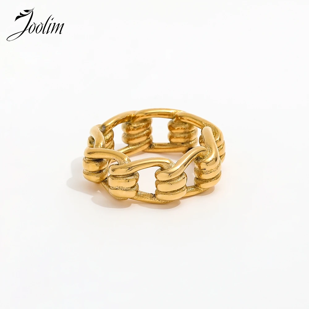 

Joolim High End PVD Tarnish Free Fashion Delicate Personality Spring Knotted Ring for Women Stainless Steel Jewelry Wholesale