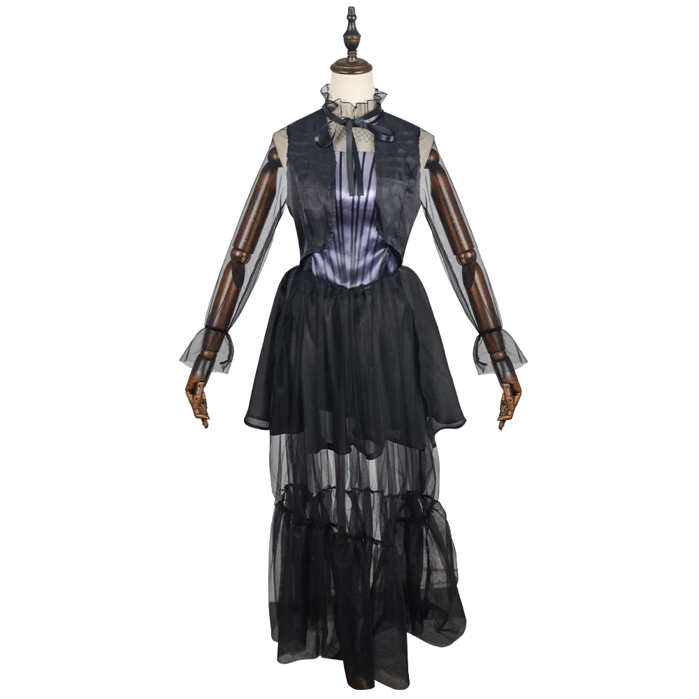 

Черные платья Wednesday, костюмы для косплея для девочек, элегантный милый карнавальный костюм на Хэллоуин, одежда для выступлений для женщин и детей