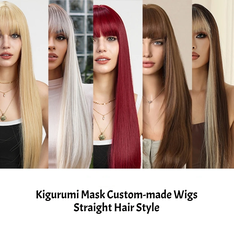 

(GL33) Уникальный мультфильм Аниме Кигуруми Косплей Маска Лолита Трансвестит BJD Маска Индивидуальные красочные прямые парики из волос