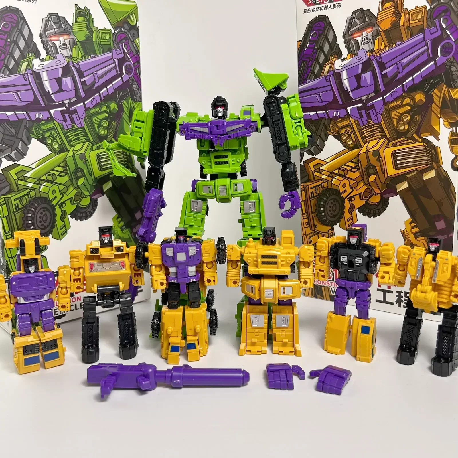 In Stock 6 in 1 MINI Devastator Transformation Model MINI Devastator 22CM Action Figure Robot Plastic Toys BEST Gift