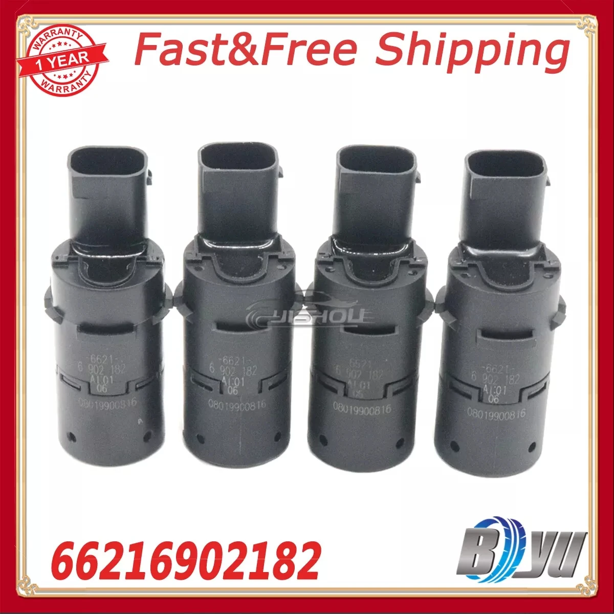 

4x Parking Sensor PDC Sensor Rear 66216902182 Black New For BMW E38 E39 E53 X5
