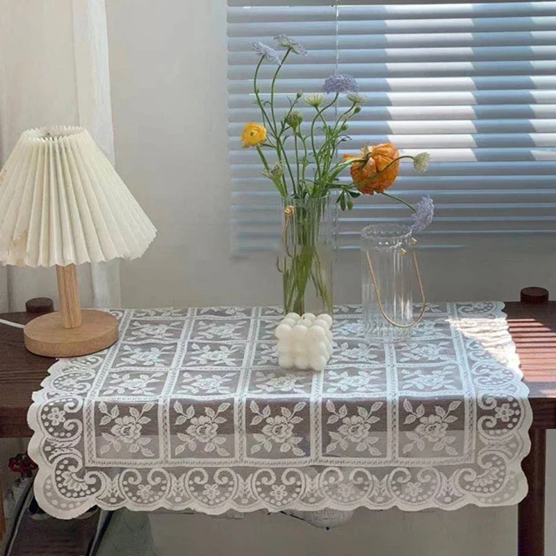 INS Lace Tablecloth Retro European Style Table Cover French Embroidered Table Cloth Wedding Party Home Decoration 식탁보 테이블보