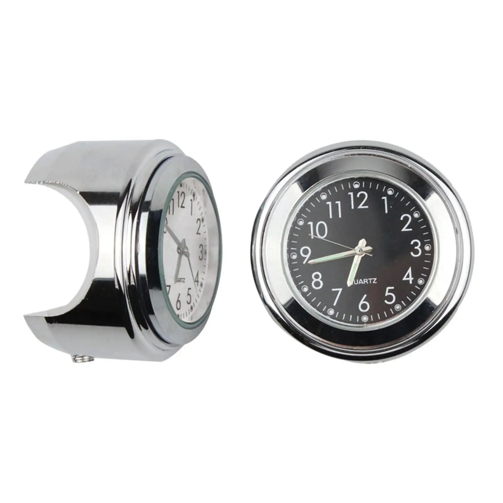 Waterproof Aluminum Handlebar Clock with Thermometer Motorcycle Mount Time Gauge for Cruiser Yacht Buggy
