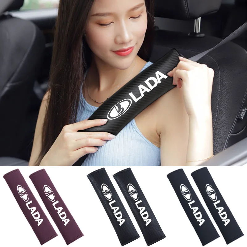 Car Shoulder Cushion Seat Belt Strap Pad for lada vesta granta kalina priora Niva Samara Vesta Largus Xray Interior Accessories