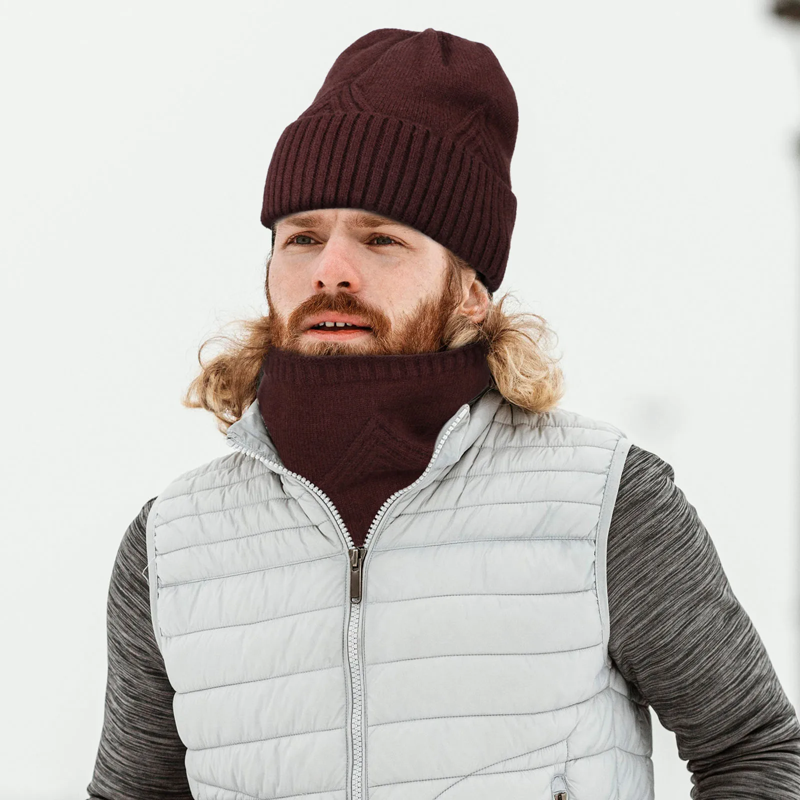 

Winter Hat Set Touchscreen Warm Knit Universal Fit For Men Women Outdoor Mittens Beanie Neckwear Scarf Hat Scarf Gloves