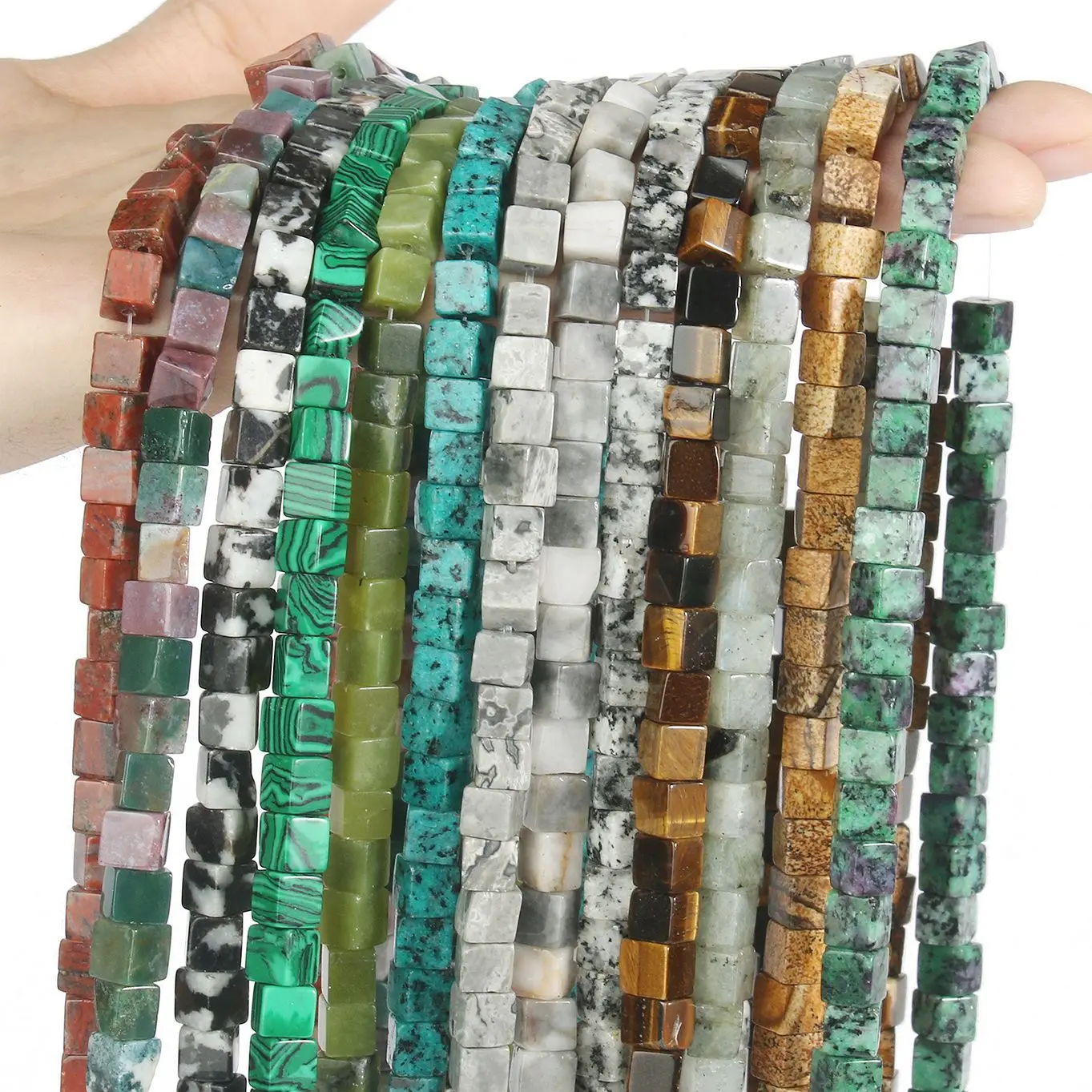 4/6/8mm Natural Square Cube Amazonite Agates Quartz Labradorite Stone Beads for Jewelry Making DIY Bracelet Earrings Wholesale