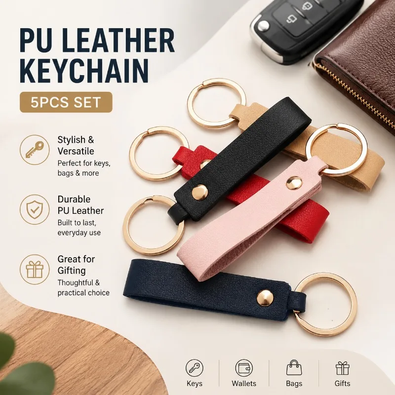 PU-Leder Schlüsselanhänger Kreatives Taschenaccessoire Stilvoller Leder-Autoschlüsselriemen Elegantes Geschäfts-Kleingeschenk Ornament Praktisch
