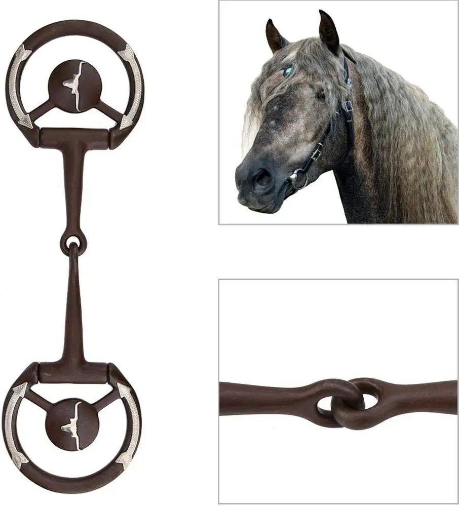 Western Horse Snaffle Stainless Low Leverage Steel Copper Roller Jointed Mouth Snaffle Bit Horse Equipment Equestrian