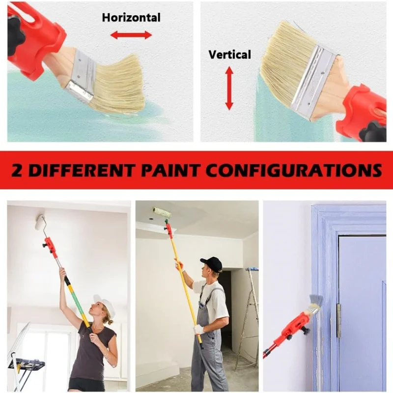 Multi-Angle Paint Brush Extender Clamp,Paintbrush Extension Pole Attachments,High Ceiling,Walls,Moldings,Corner,Edger Paint Tool view 4