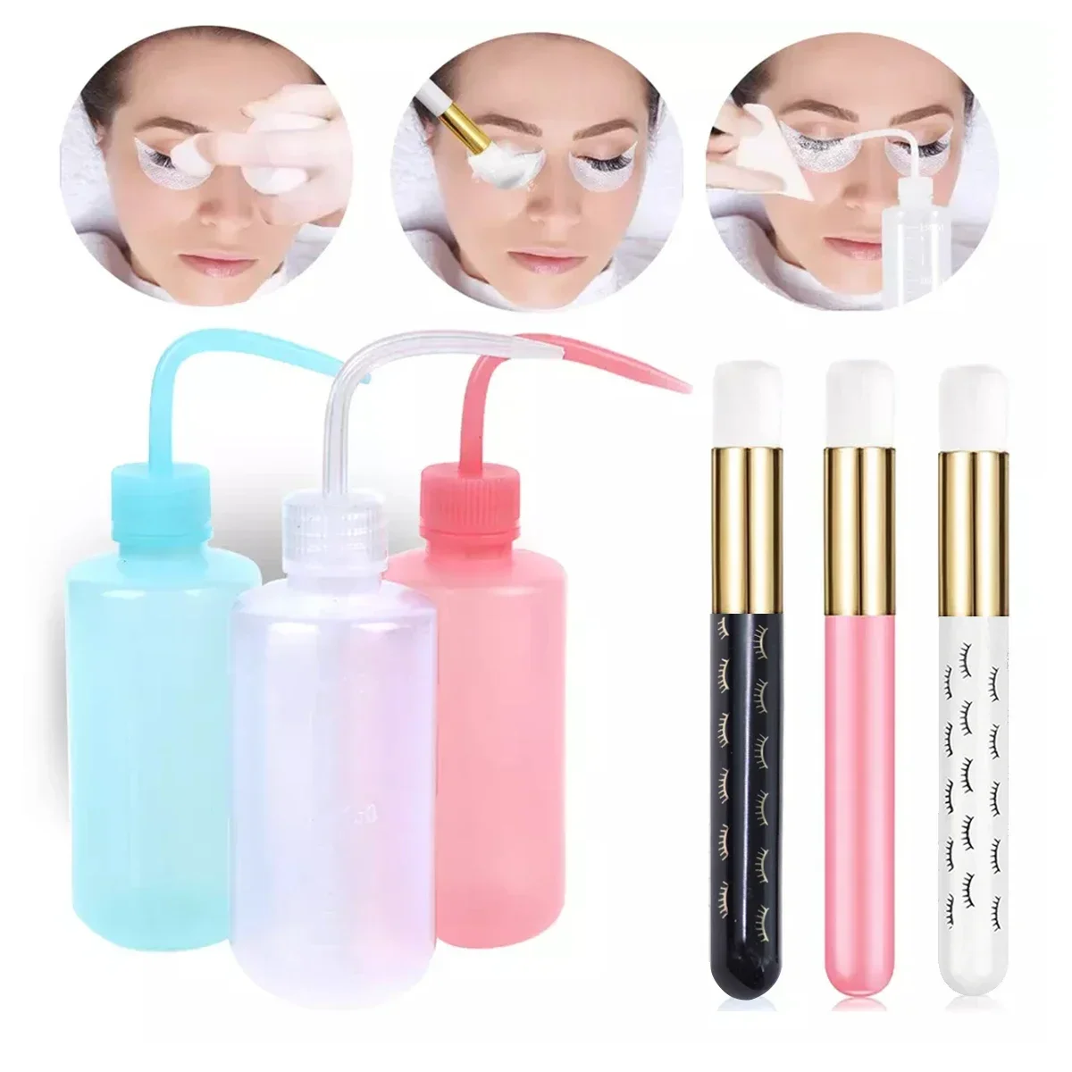 Wimperverlenging Reinigingsfles Remover Wassen Lash Shampoo Kolf Gereedschap Kit Wimpers Schone Borstel Set Wenkbrauw Huidverzorging