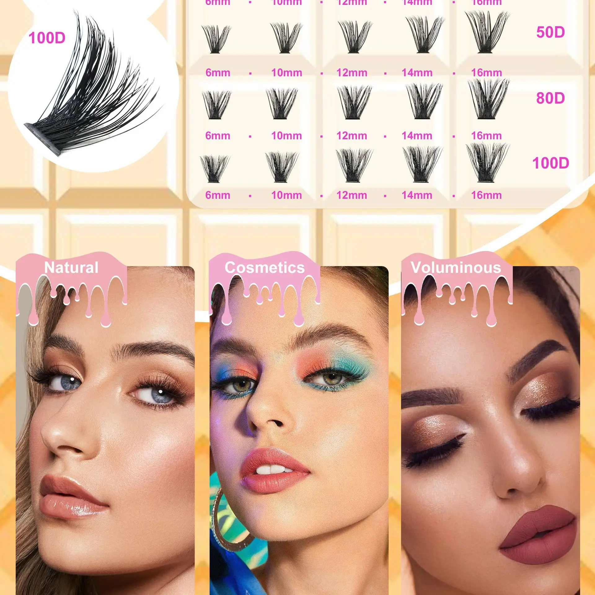 لتقوم بها بنفسك لاش تمديد عدة سعة كبيرة رقيق الرموش تمديد العنقودية الفردية لتقوم بها بنفسك جلدة الرموش الصناعية الطبيعية ماكياج