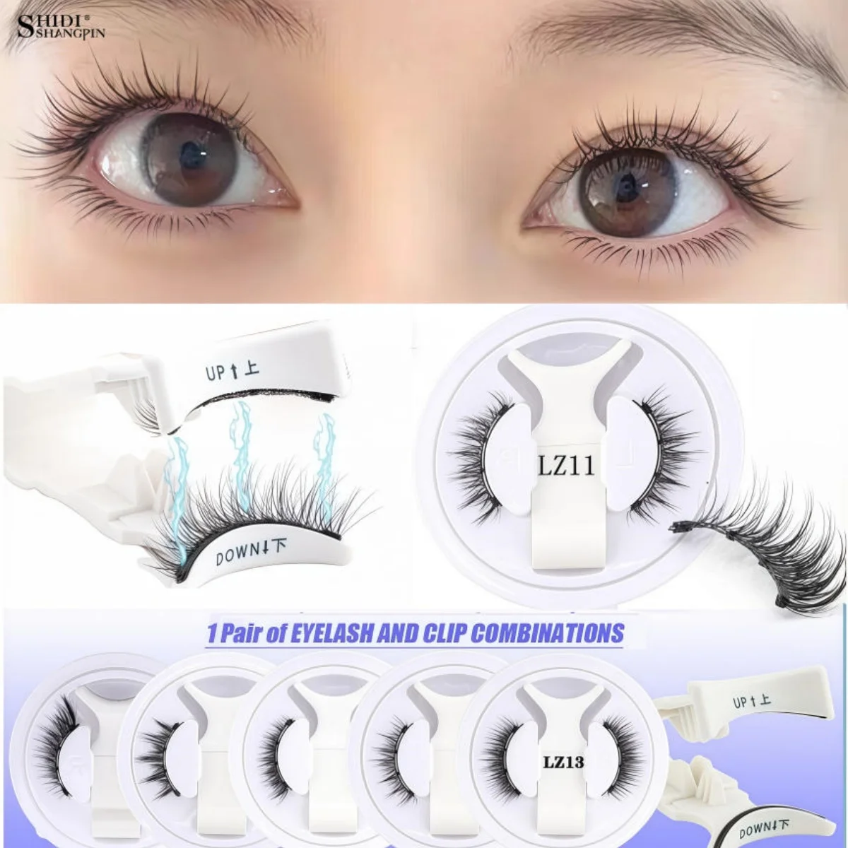 Magnetische wimpers Kit - 1 paar natuurlijke zachte nertsen pluizige herbruikbare valse wimperverlenging geen lijm nodig magneetband make-up tool