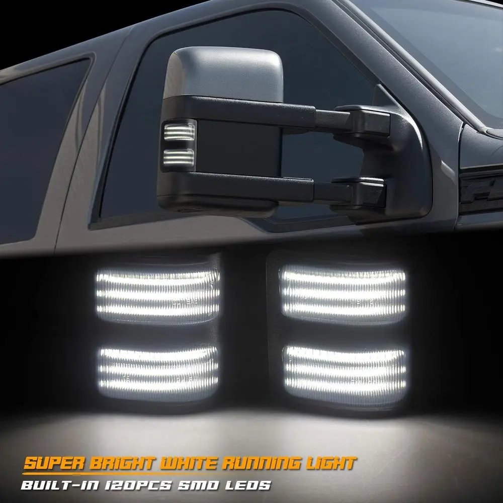 Indicatori di direzione sequenziali a LED a 3 file per Ford F250-F450 Super Duty 2008-2016 con luci di posizione per specchietto laterale