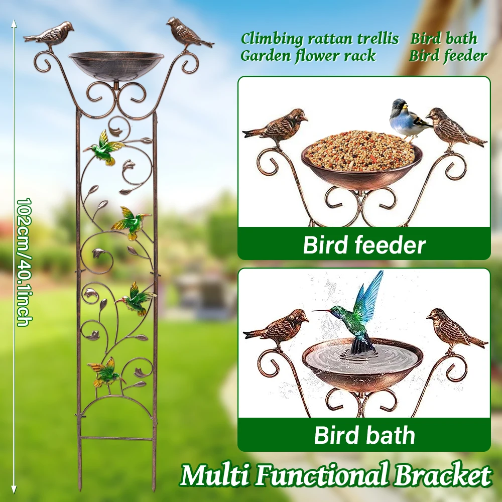 Garden Trellis Climbing Plant Trellis Support Cage For Flower Plant Vegetable Support Frame Indoor Outdoor Plant Stand Bird Bath