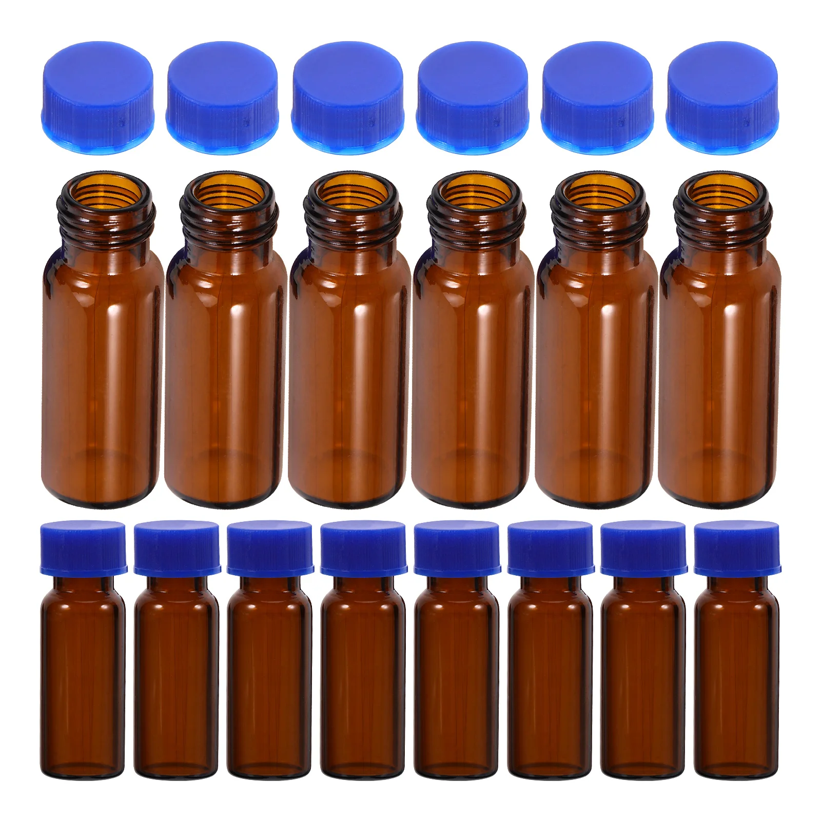 

100pcs 1 5ml 2ml Amber Glass Vials Laboratory Bottles Leak Proof Cap Gaskets For Cosmetics Small Containers Storage