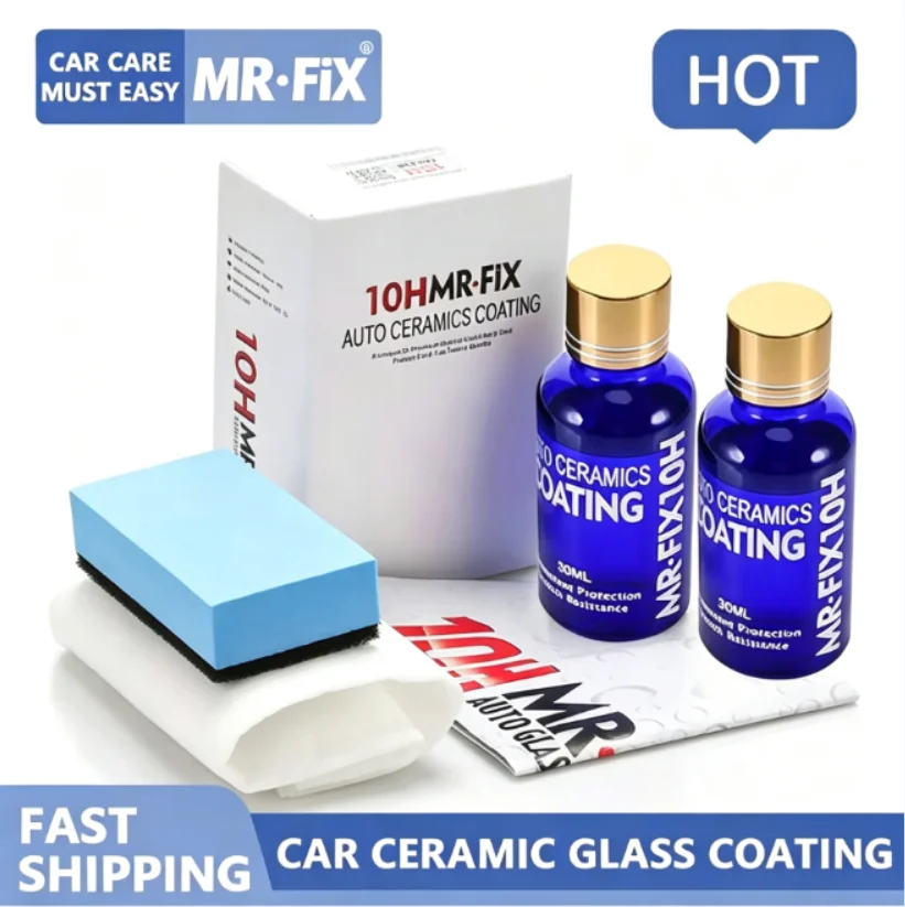2027 Mr-Fix 10H Rivestimento Nano-Cristallino per Auto, Rivestimento in Vetro Ceramico Liquido Idrofobico, Trattamento per la Cura della Vernice, Lucidatura e Rivestimento per lo Styling dell'Auto,