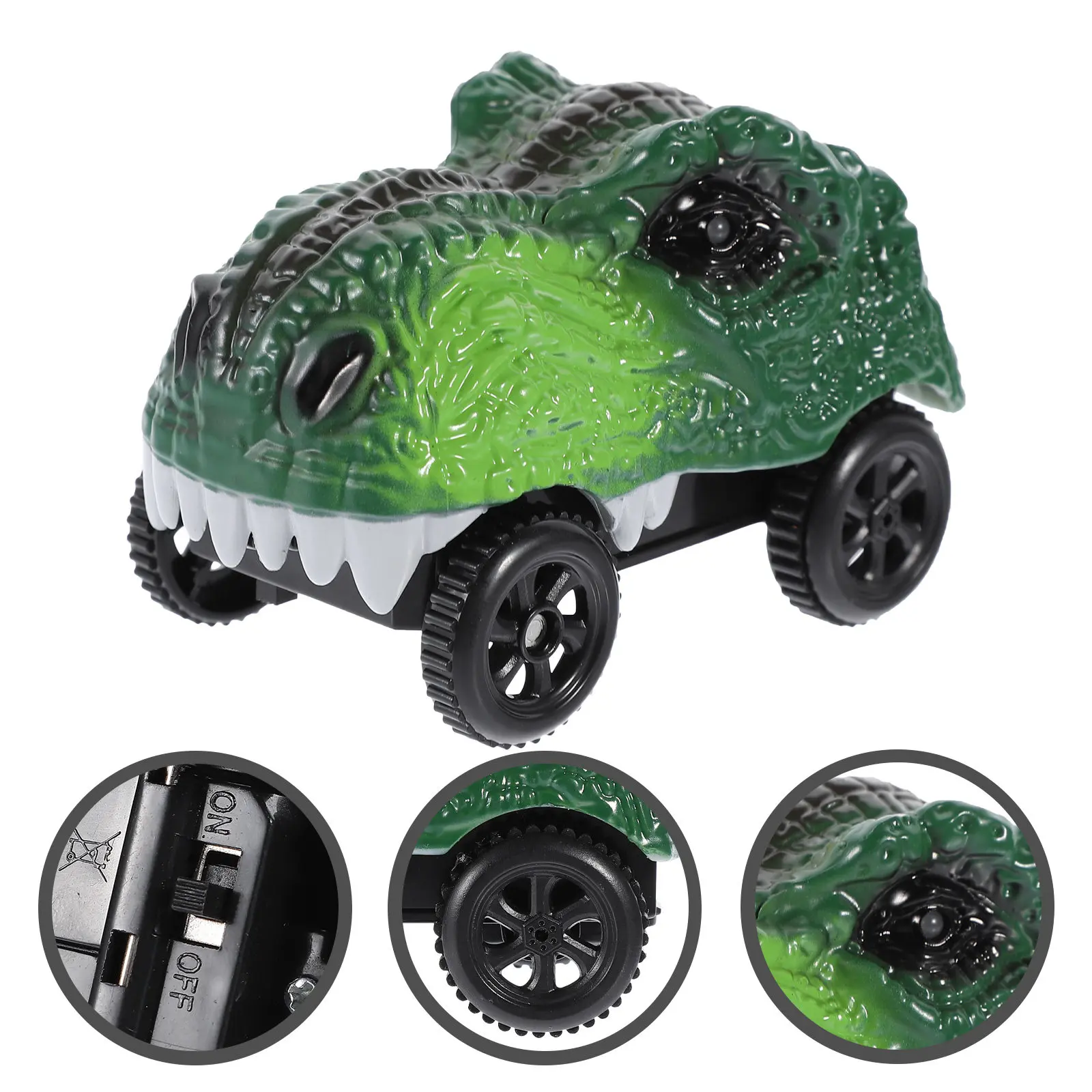 

Electric Glowing Dinosaur Track Car Cartoon Racing Track Kids Vehicle No Battery Fun Play Glowing Car Toy Dinosaur Vehicle Toy