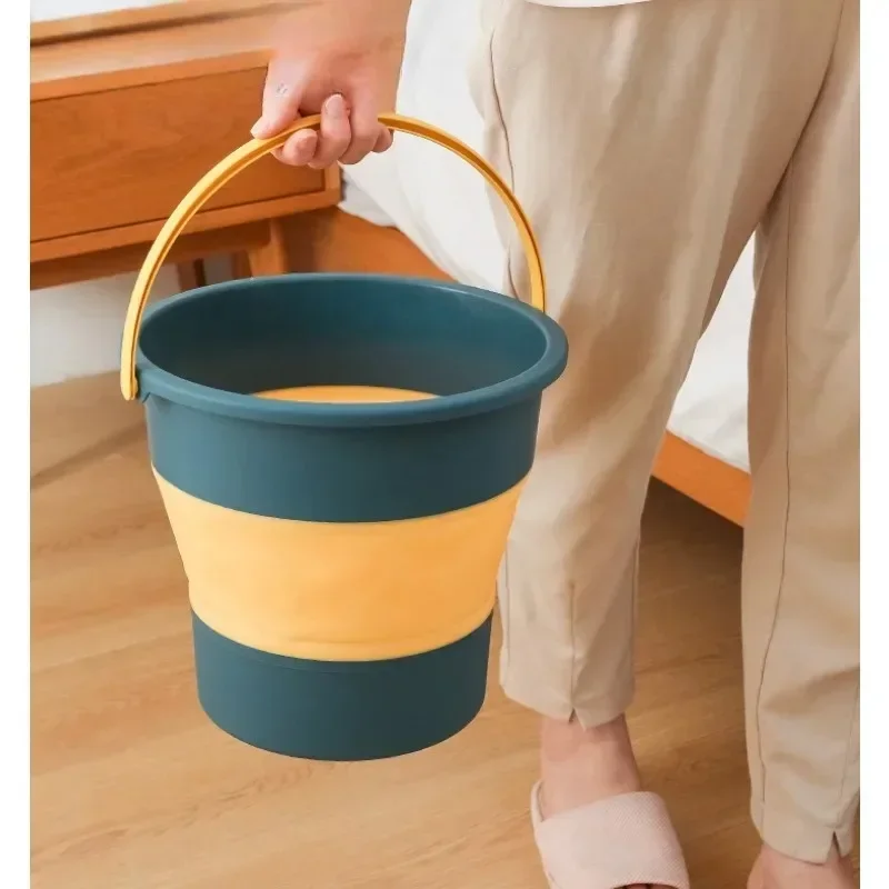 10L Portable Folding Bucket Multifunctional Thickened Silicone Bucket for Car Washing and Fishing Camping Folding Bucket