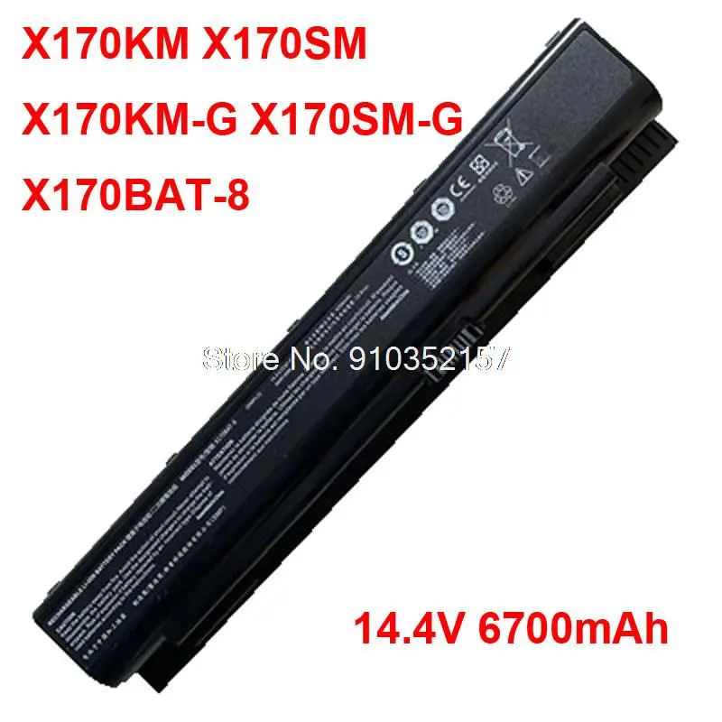 Laptop Battery For CLEVO X170 X170KM X170SM X170SM-G X170KM-G X170BAT-8 6-87-X17SS-91C01 14.4V 97WH 6700mAh New