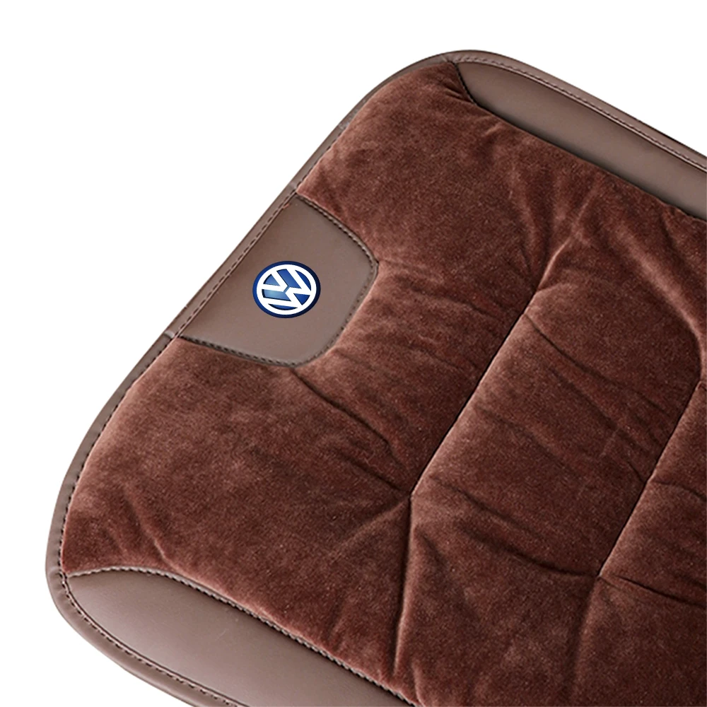 1PC Flannel Car Seat Cushion autumn Winter Warm Anti Slip Front Seat Breathable Pad For VW Golf 7 5 8 6 Passat B6 Mk4 Touran T4