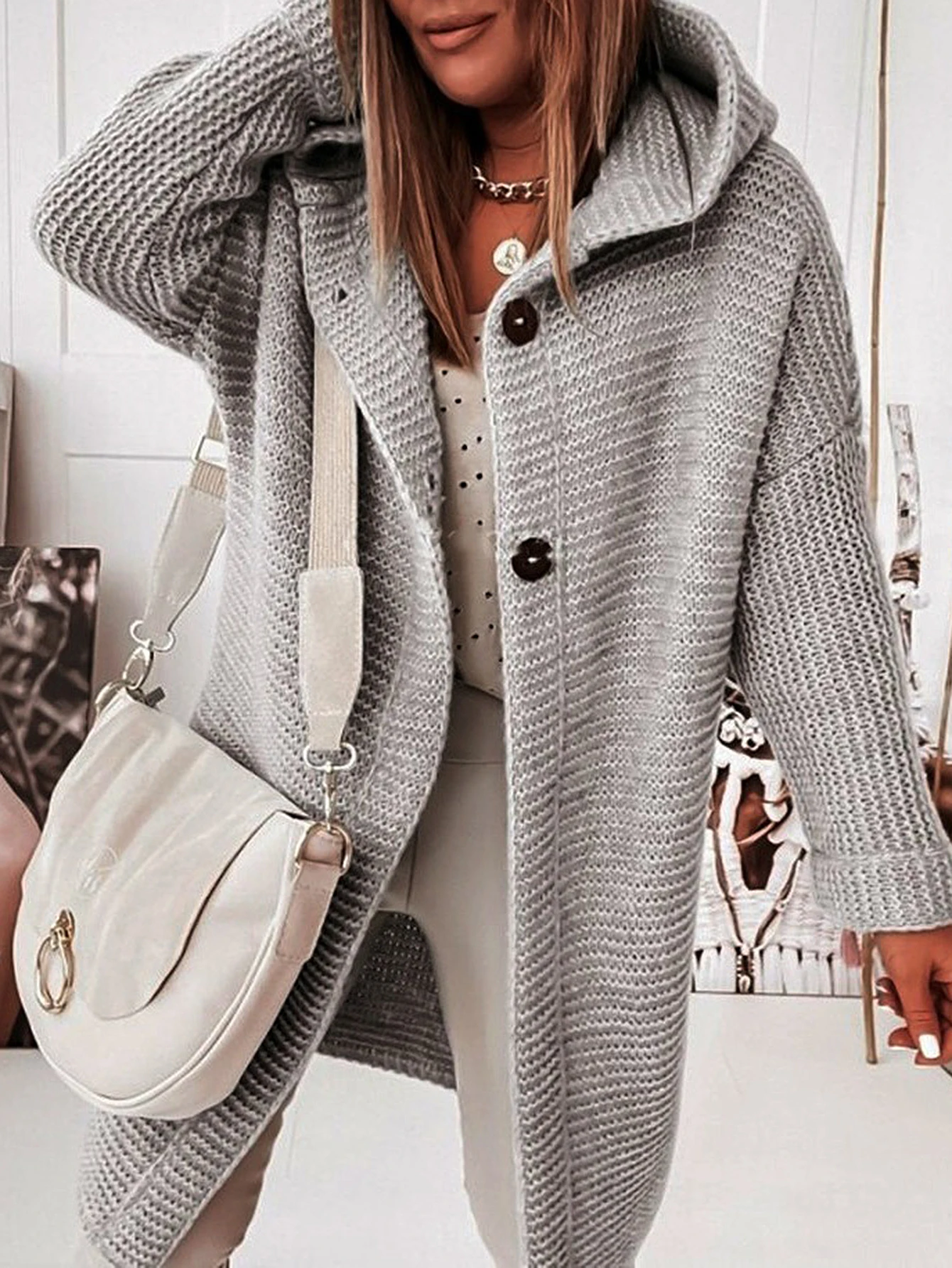 

Women's Cardigan Autumn Winter Casual Fashion Solid Color Single Breasted Long Sleeve For Women