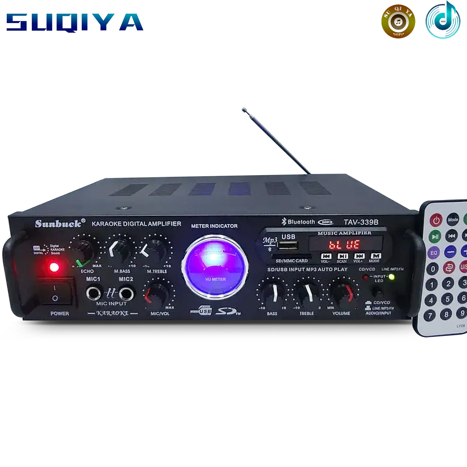 

TAV-339B 80W+80W 220V HIFI home karaoke amplifier Dual microphone /with card amplifier/ FM amplifier