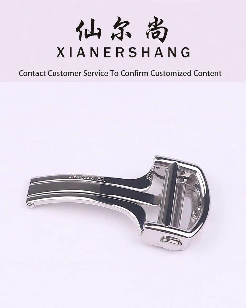 XIANERSHANG Custom C-ARTIER PA-SHA Original Style Watch Clasp 18MM 16MM 14MM Polish Belt Buckle Stainless Steel Folding Buckle