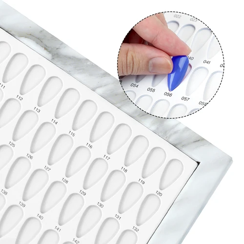 Imagen 2 del producto Libro de exhibición de uñas veteado, 160/216/320 colores, libros de esmalte de uñas con puntas de uñas postizas, estilos de uñas postizas, libro de muestra, herramienta para uñas