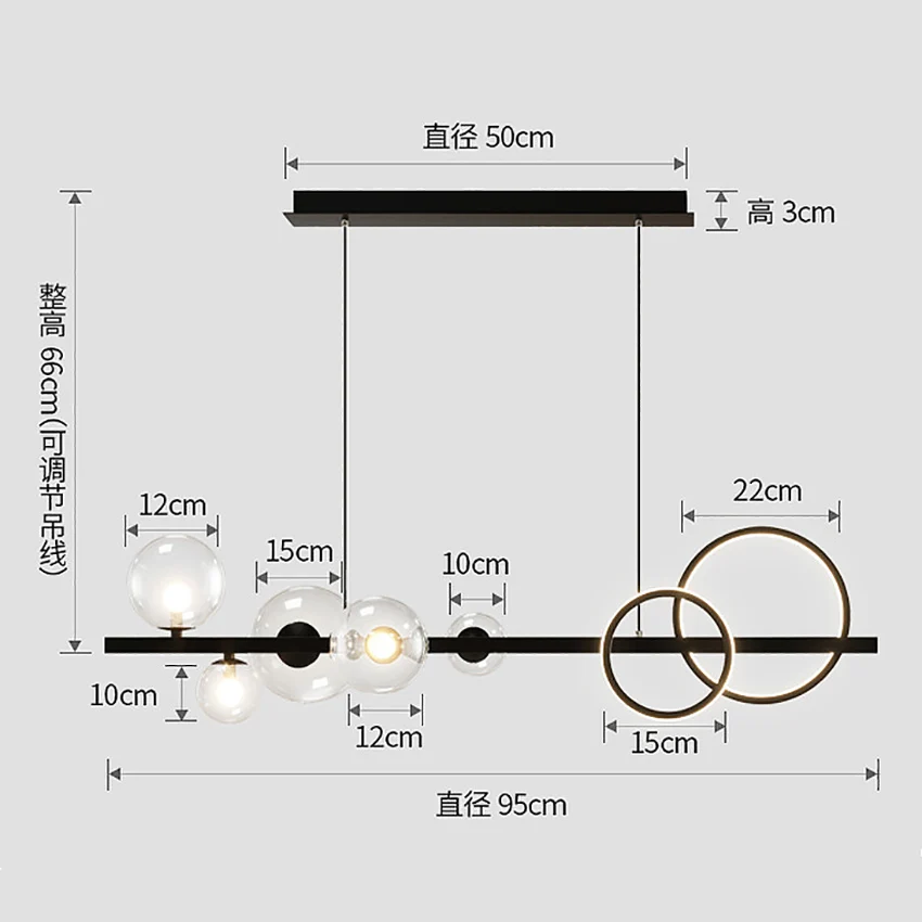 Imagem -06 - Sandyha-nordic Led Teto Pendurado Luz Lustres Modernos Bola de Vidro Magic Bean Lâmpada Molecular Sala de Jantar Mesa Cozinha