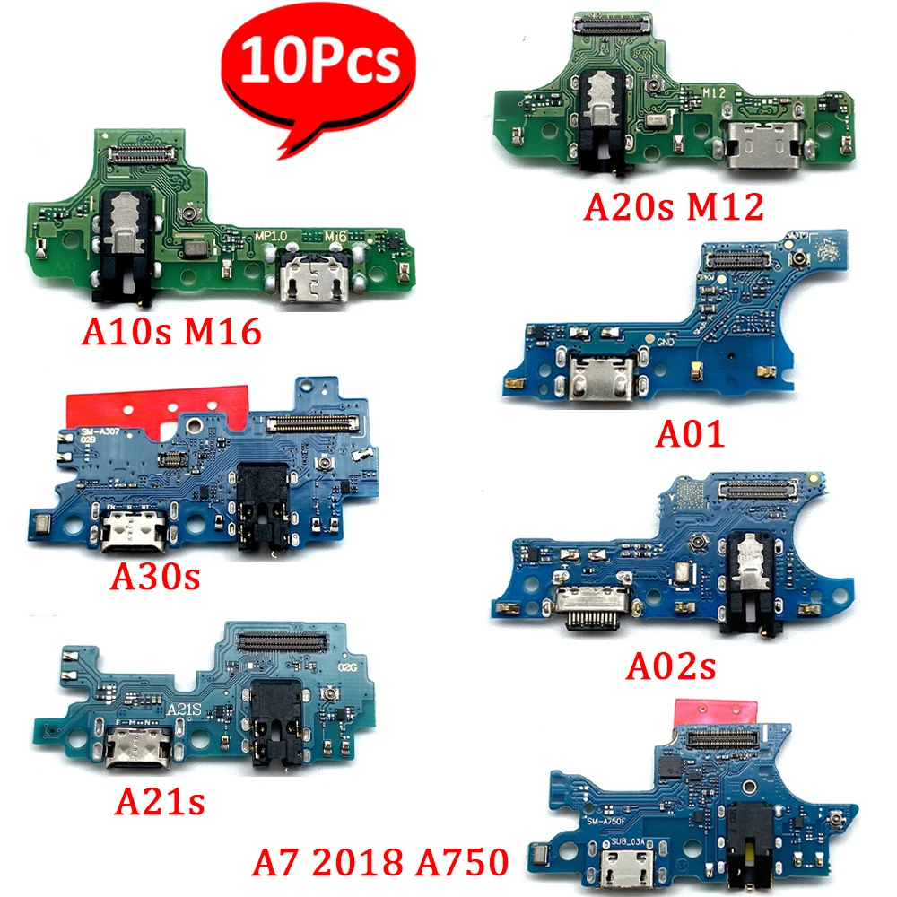 10Pcs，Tested For Samsung A10S A20S A30S A50S A21S A01 A03 Core A02S USB Microphone Charger Charging Port Dock Connector Board